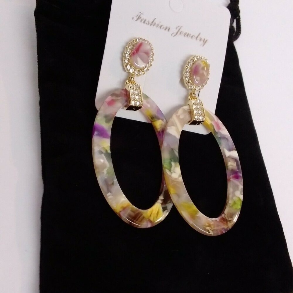 Drop Dangle Earrings with rhinestones